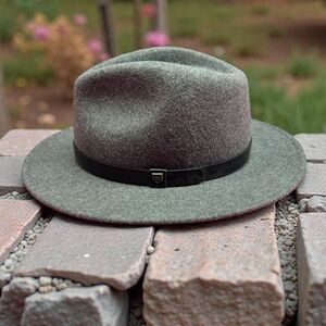 Brixton Stylish Gray Fedora Hat Size Small